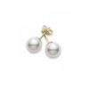 White Akoya Pearl Stud Earrings in Yellow Gold-8.50mm - Image 2