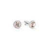 2.25 Carat Morganite and Diamond Halo Stud Earrings in White Gold - Image 2