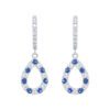 0.56 Carat Sapphire and Diamond Drop Earrings in White Gold - Image 3