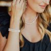 Akoya Cultured A+ Pearl Multi-Strand Bracelet in White Gold - 6.5-7.0mm - Image 3