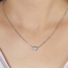 Tiny Treasures Single Bezel-set Diamond Station Necklace in White Gold - Image 3