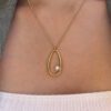 Moon Dew Akoya Cultured A+ Pearl Pendant in Yellow Gold - 7.25mm - Image 3