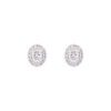 0.61 Carat Oval Diamond Halo Stud Earrings in White Gold - Image 2