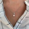 Morning Dew White South Sea Cultured Pearl with Diamond Accent Pendant in White Gold - 10mm - Image 3