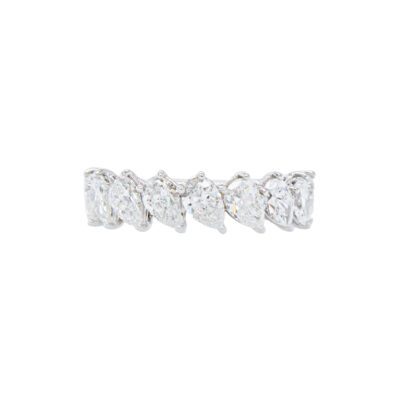 2.19 carat Pear Shape Diamond Half Eternity Ring in White Gold