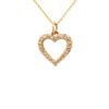 0.27 carat Diamond Open Heart Pendant Necklace in Yellow Gold - Image 2