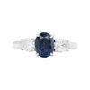 1.31 carat Oval Blue Sapphire and Two Oval Diamond Side Stones Ring in Platinum - Image 2