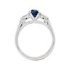 1.31 carat Oval Blue Sapphire and Two Oval Diamond Side Stones Ring in Platinum - Image 4