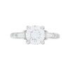 Three Stone Collection â 1.52 carat Round Brilliant cut with Tapered Baguette Diamond Engagement Ring in Platinum - Image 2