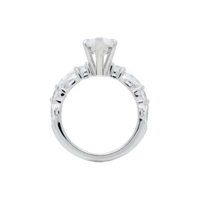 2.18 carat Marquise cut with Oval and Marquise Side stones Engagement Ring in Platinum