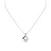 Ocean Collection Akoya Cultured 11mm Pearl and Sapphire Pendant in White Gold - Image 2